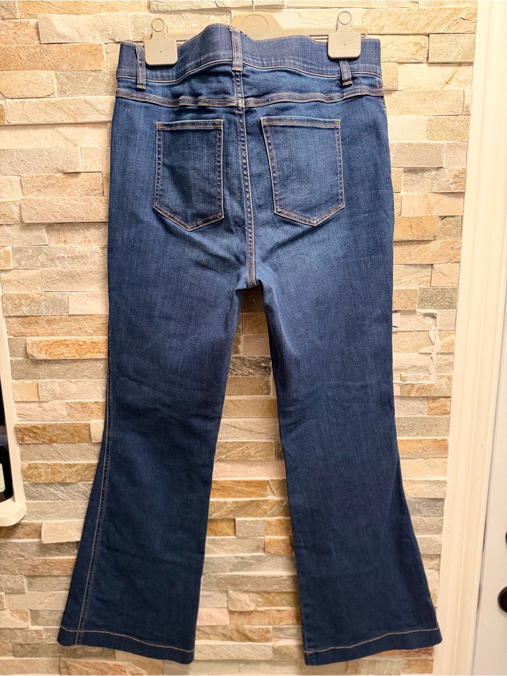 SPANX Dark Blue High-Rise Flare Jeans - Picture 11 of 13